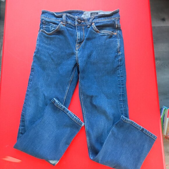 Volcom Solver modern straight jeans darker blue men's size 30x27 - Picture 1 of 9